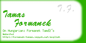 tamas formanek business card